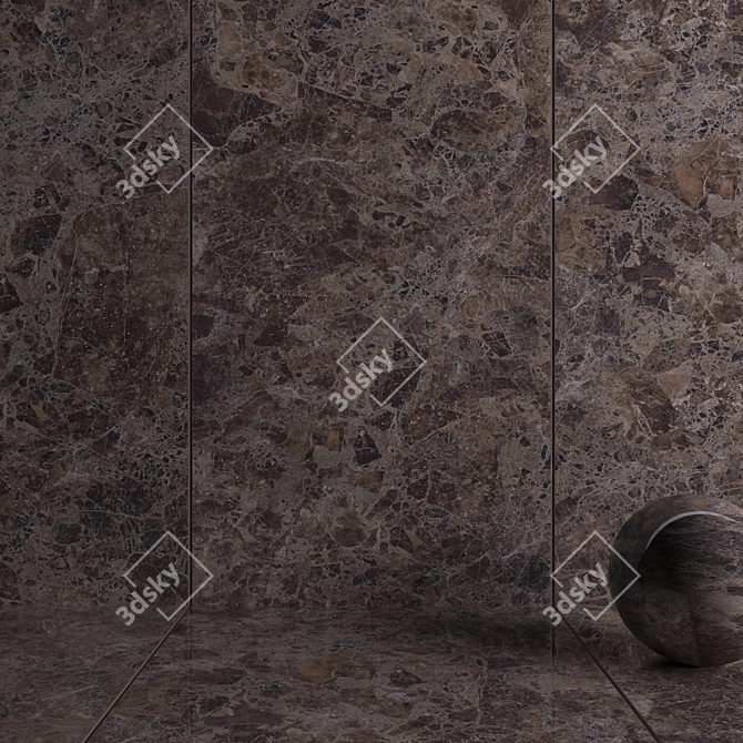 Emperador Café Wall Tiles: Multi-Texture, High Definition 3D model image 3