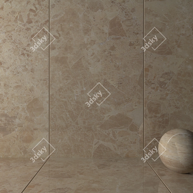 Emperador Gold Wall Tiles: Multi-Texture Design 3D model image 2