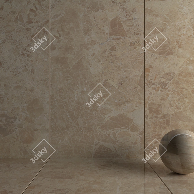 Emperador Gold Wall Tiles: Multi-Texture Design 3D model image 3