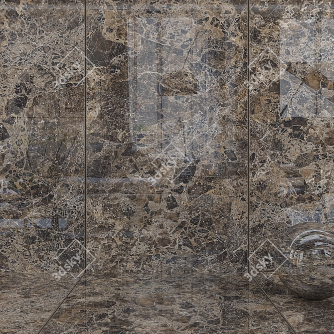 Emperador Olive Wall Tiles: Multi-Texture, HD Textures 3D model image 1