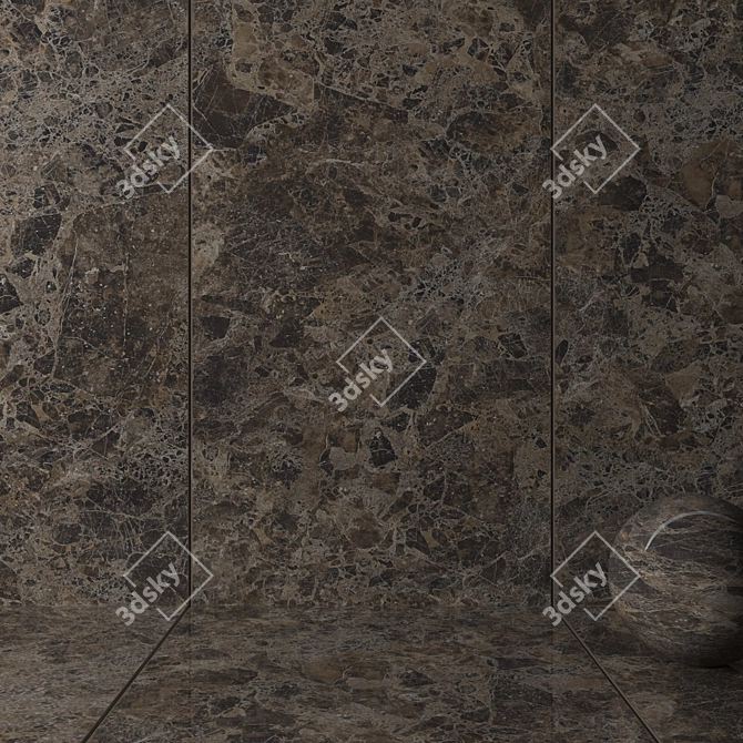 Emperador Olive Wall Tiles: Multi-Texture, HD Textures 3D model image 2
