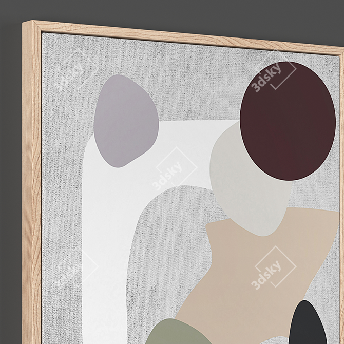 Artistic Trio: Framed Textures 3D model image 3