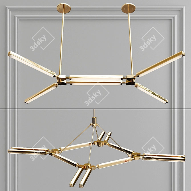 Italian Luxury LED Alloy Chandelier 3D model image 3