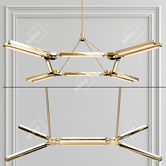 Italian Luxury LED Alloy Chandelier 3D model image 4