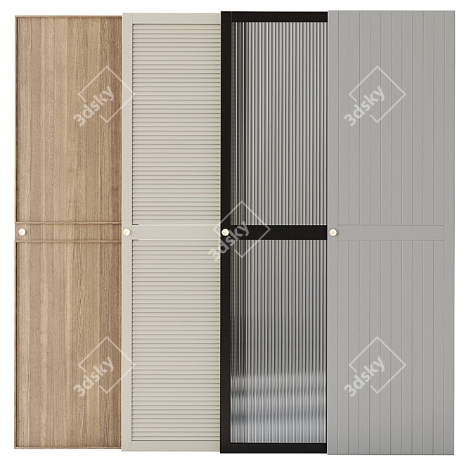 Modern Wardrobe Doors Collection 3D model image 2