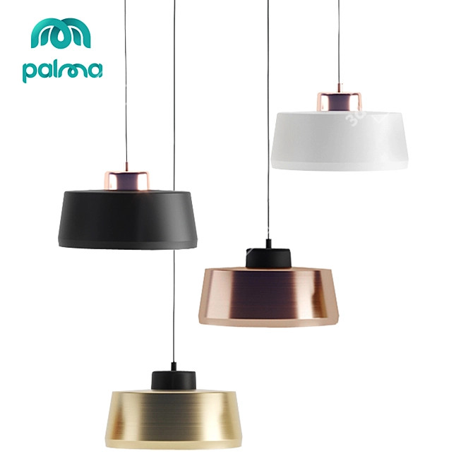 Elegant Palma Pendant Lamp 3D model image 1