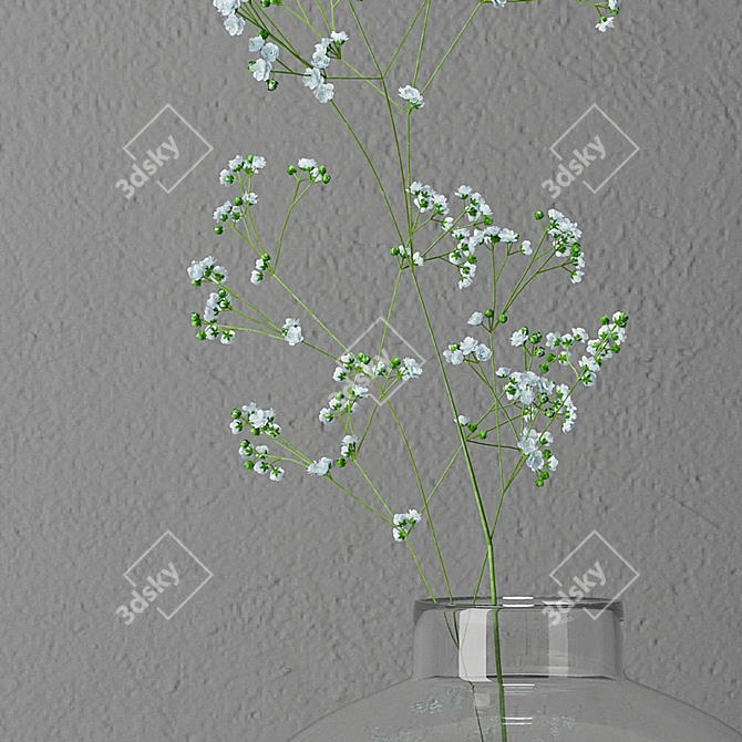 Modern Gypsophila Vase: Elegant and Stylish 3D model image 2