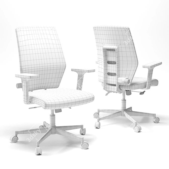 Modern Italian Plastic & Metal Office Chair 3D model image 3