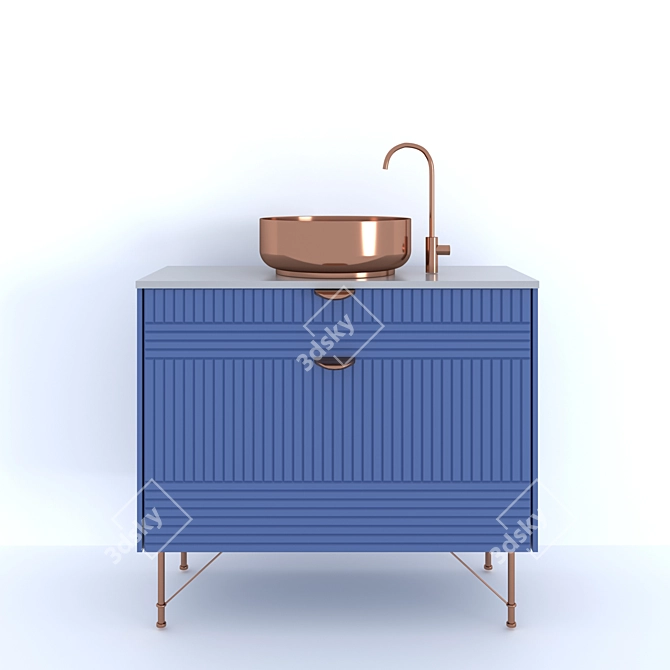 Title: Modern Sink Chest on Legs 3D model image 1