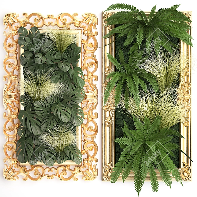 Classic Gold Frame: Vertical Garden 3D model image 1