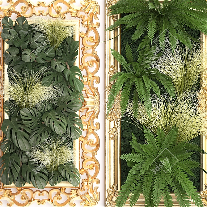 Classic Gold Frame: Vertical Garden 3D model image 4