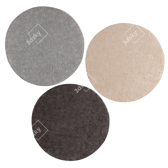 Elegant STOENSE Round Rug - IKEA 3D model image 1