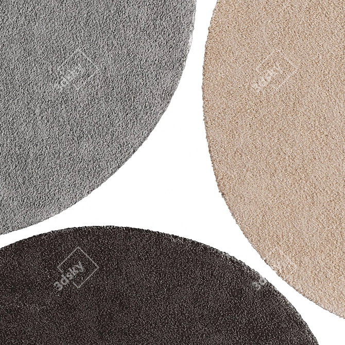 Elegant STOENSE Round Rug - IKEA 3D model image 2