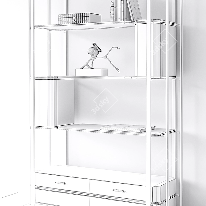 Elegant Waltz Bookcase: Luxurious Storage Solution 3D model image 3