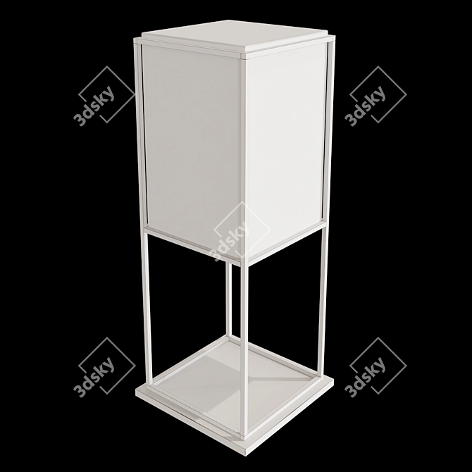 Elegant Black Alabaster Floor Lamp 3D model image 2