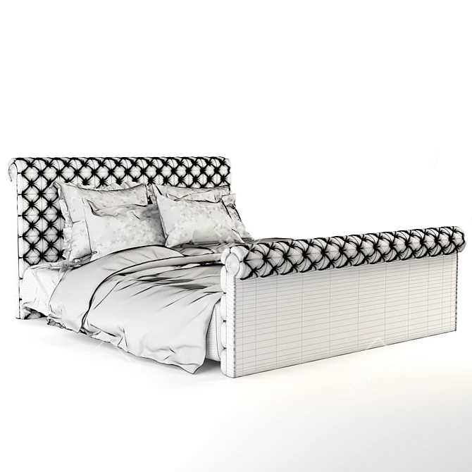 Geometric Aston Night-Bed 3D model image 3