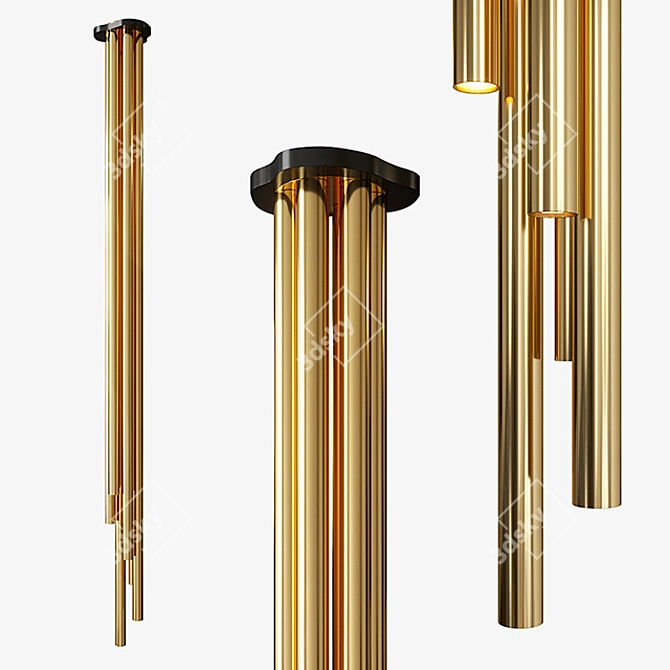 Elegant Flute Suspension Light 3D model image 1