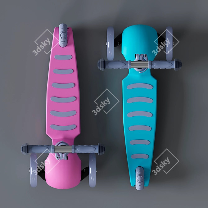 Sweet Baby Triplex: Adjustable Handle Mini Scooter 3D model image 2