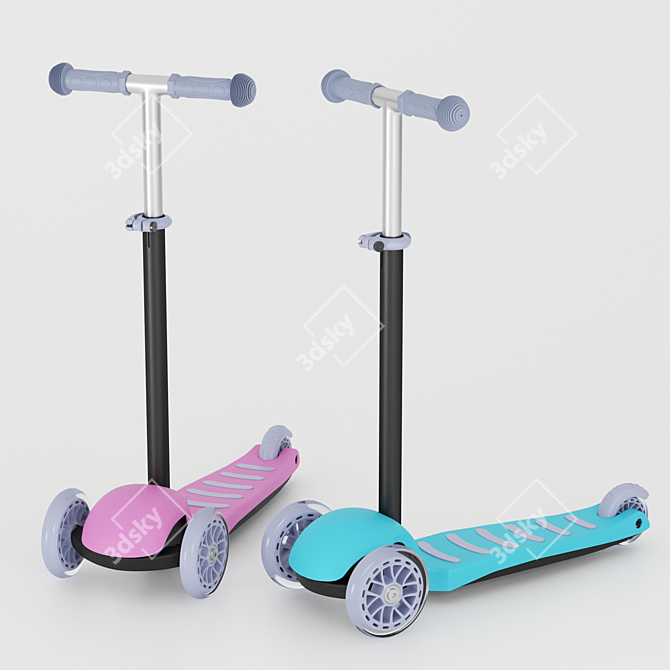 Sweet Baby Triplex: Adjustable Handle Mini Scooter 3D model image 5