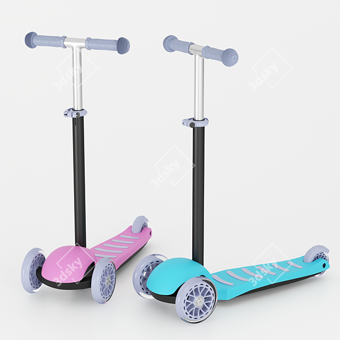 Sweet Baby Triplex: Adjustable Handle Mini Scooter 3D model image 6