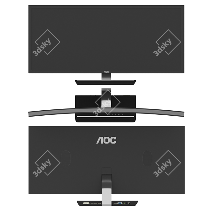 Immersive Gaming Experience: AOC 3583FQ Monitor 3D model image 1