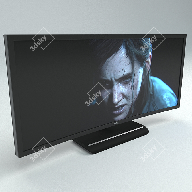 Immersive Gaming Experience: AOC 3583FQ Monitor 3D model image 3