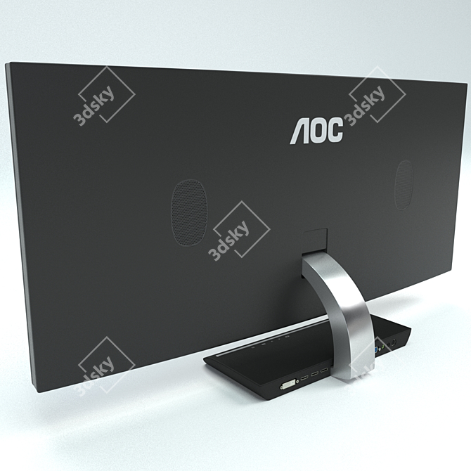 Immersive Gaming Experience: AOC 3583FQ Monitor 3D model image 4