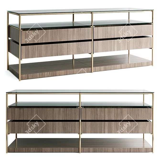 Elegant Areia Console Table 3D model image 1