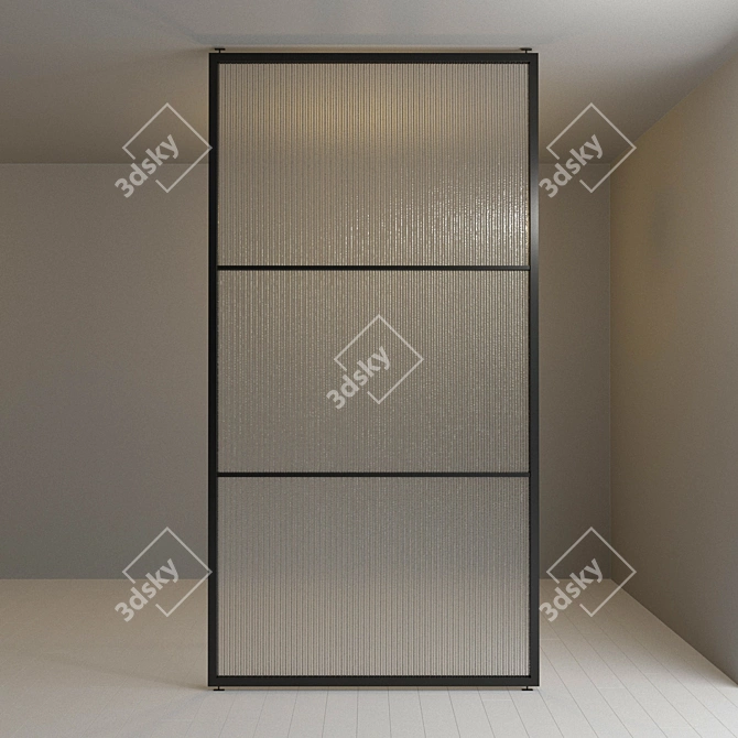 Sleek Glass Divider with Adjustable Design 3D model image 2