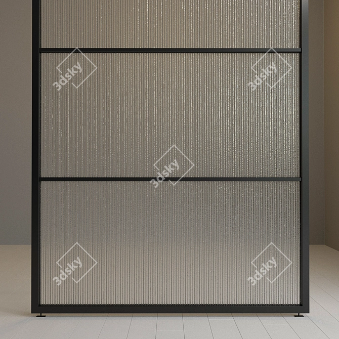 Versatile Glass Partition: Stationary or Rotating Door 3D model image 3