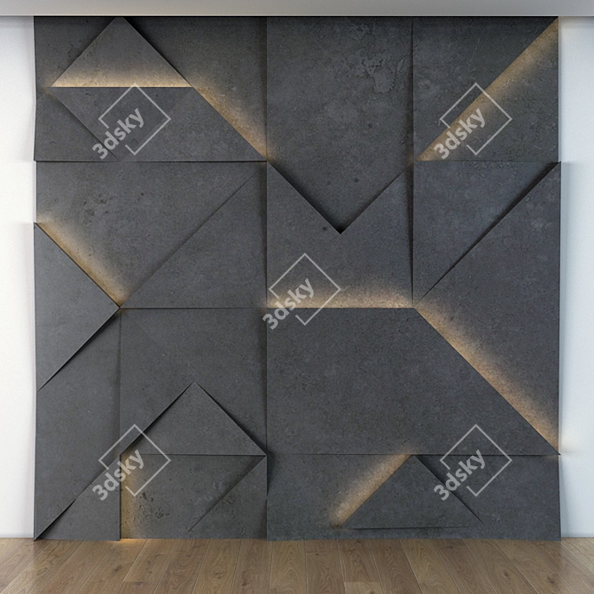 Stylish Wall Panel 18 - Enhance Your Space 3D model image 1