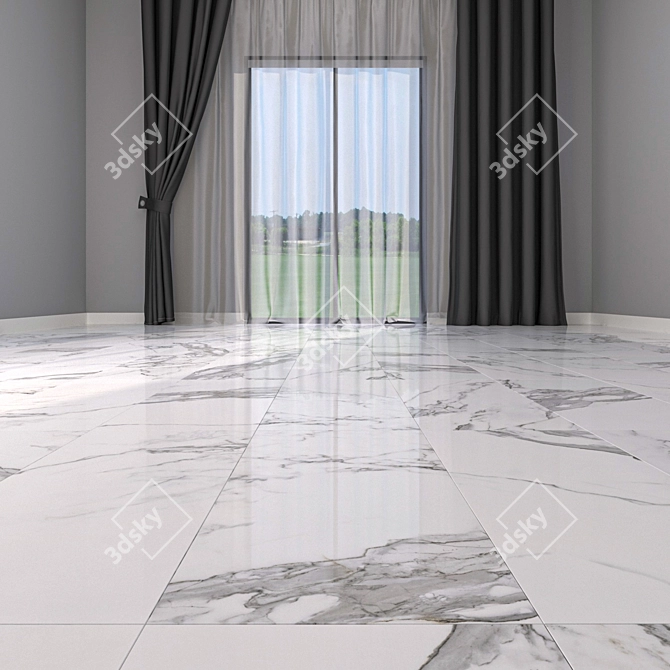 Eternal White Marble: Timeless Elegance 3D model image 2