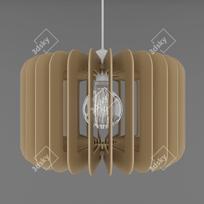 Etta Wood Pendant Light 3D model image 1