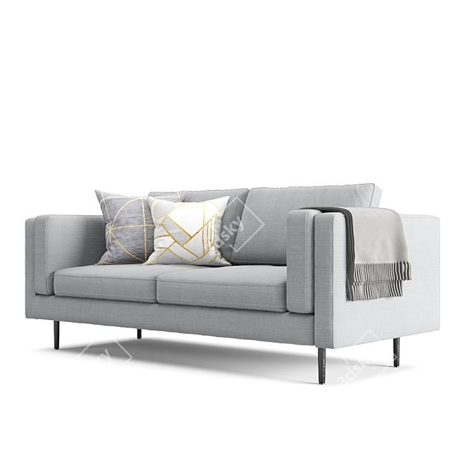 Cozy Fabric Sofa with Cushions 3D model image 1