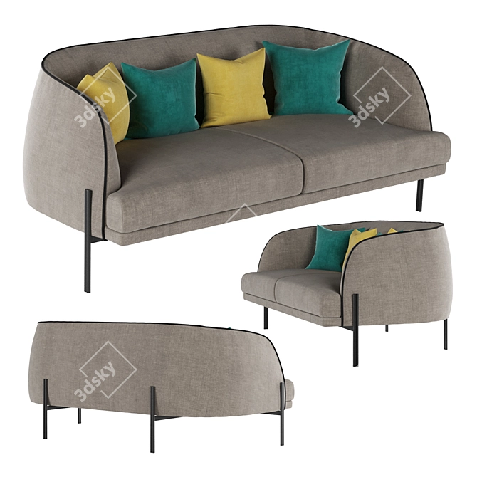 Luxury Caillou Liu Jo Sofa 3D model image 1