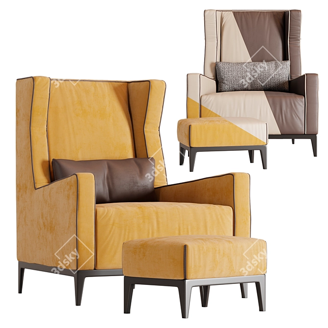 Luxurious Arketipo Goldfinger Armchair 3D model image 1