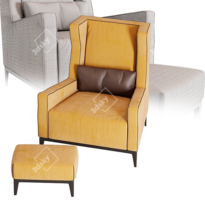 Luxurious Arketipo Goldfinger Armchair 3D model image 3