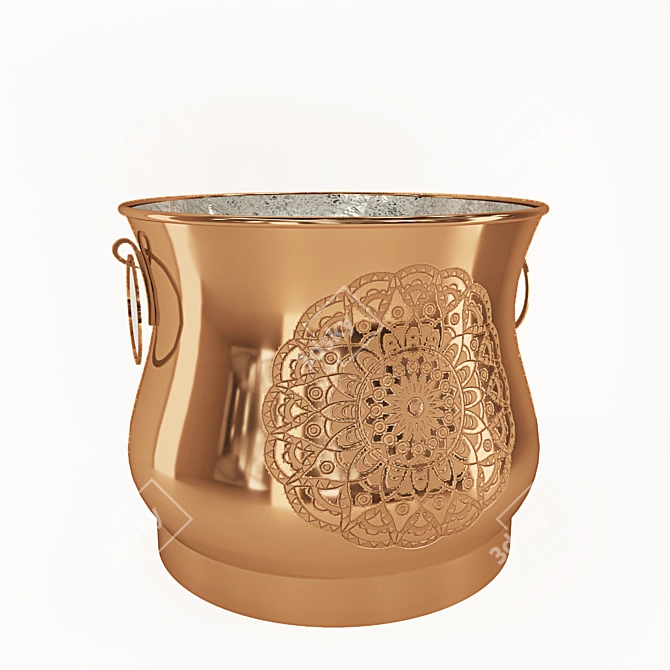 Copper Bliss: Decorative Vase 3D model image 1