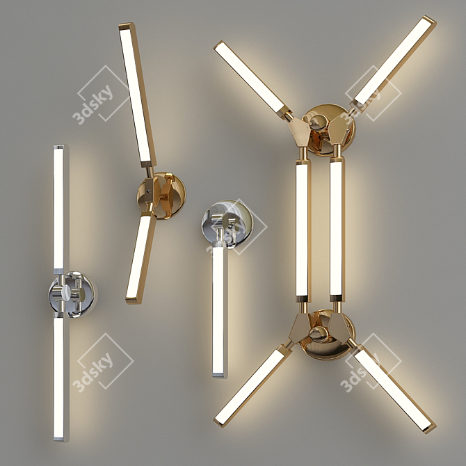 Gold Minimalist LED Pendant - Pris Minor 3D model image 1