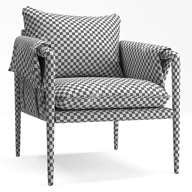 Luxury Havana Leather Chair 3D model image 4