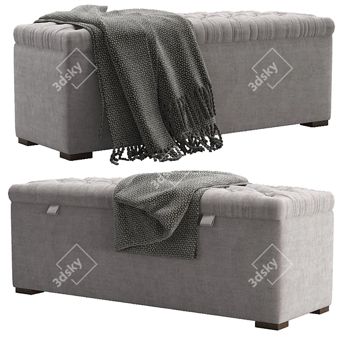 Luxury Rossini Blanket Box 3D model image 2