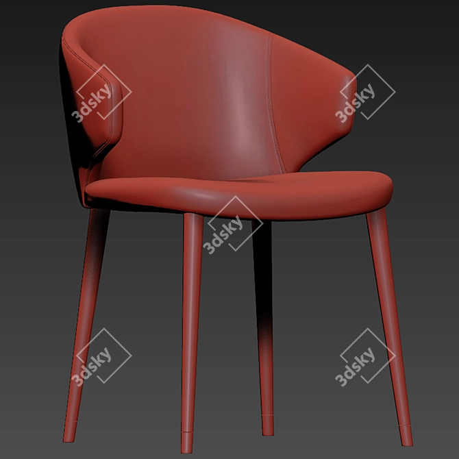 Elegant Beige Armchair: Volante Dining Chair 3D model image 2