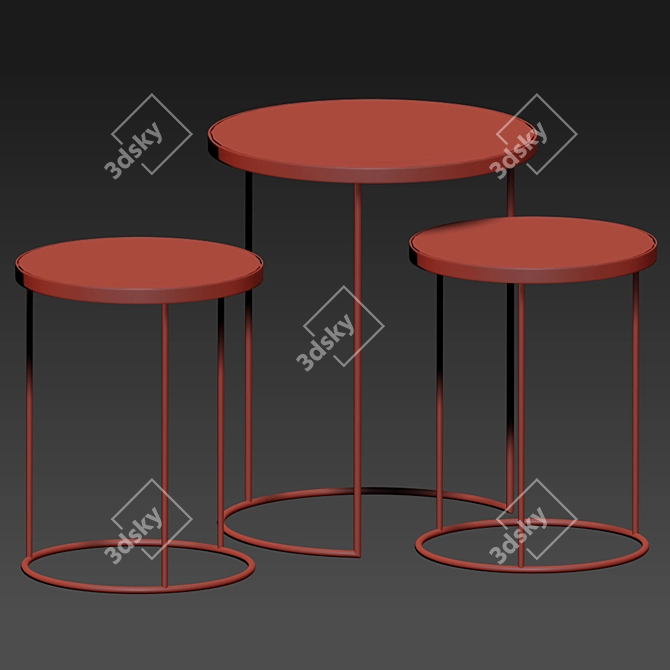 Elegant Bronze Nesting Tables 3D model image 3