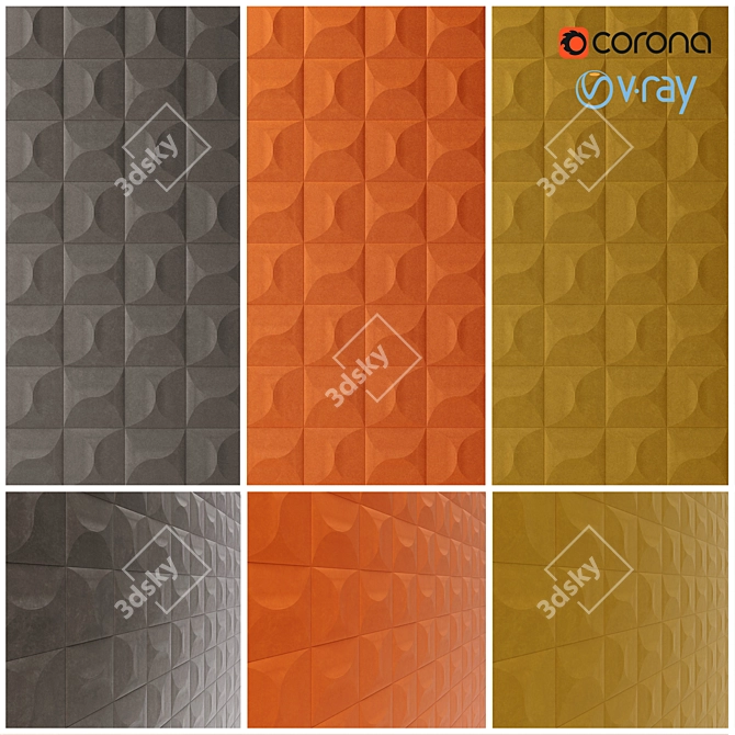 3D Carrelage Textile Wallcovering 3D model image 1