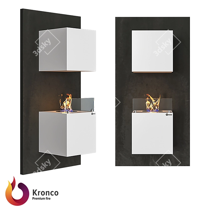 Sleek 3D Wall-mounted Fire: Kronco Antrax 3D model image 1