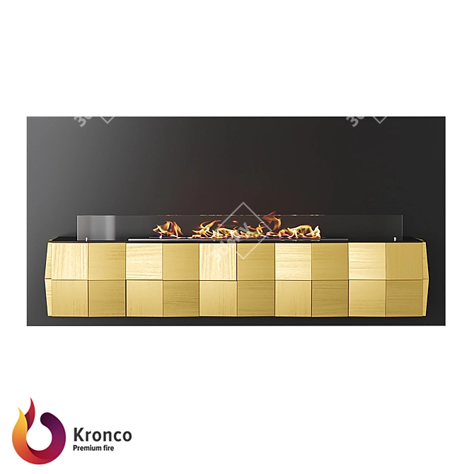 Kvadro Wall Biofireplace: Stylish and Safe 3D model image 1