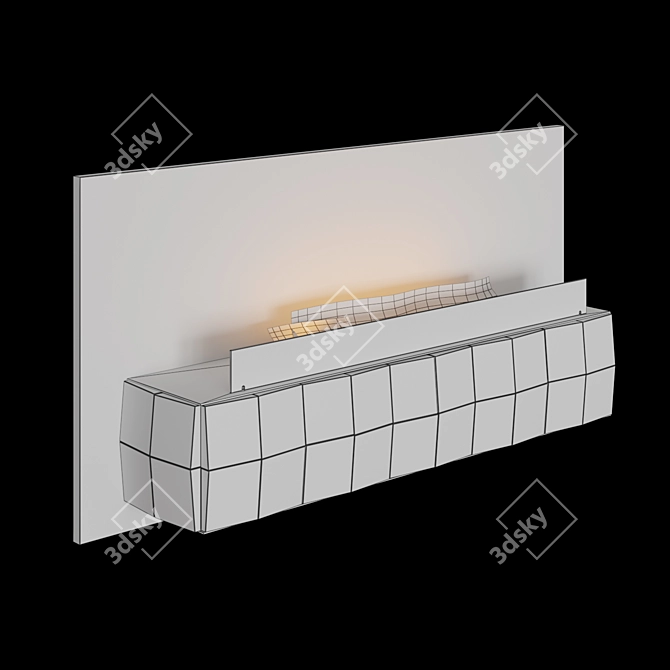 Kvadro Wall Biofireplace: Stylish and Safe 3D model image 3