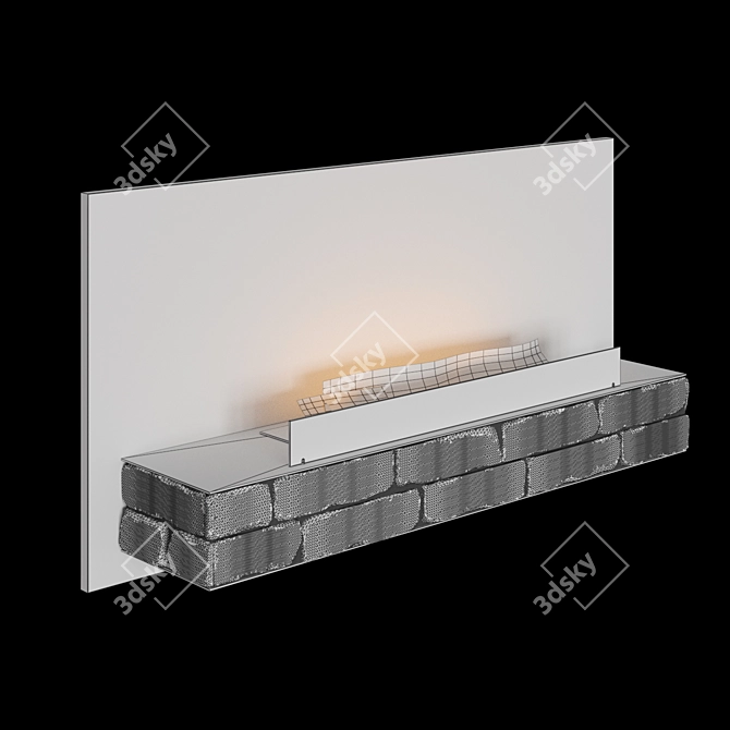 Kronco Loft Wall: Stylish Wall-Mounted Biofireplace 3D model image 3