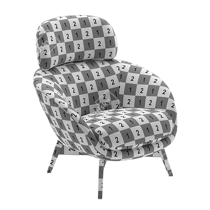 Elegant Minotti Armchair: Russell Bergere 3D model image 5