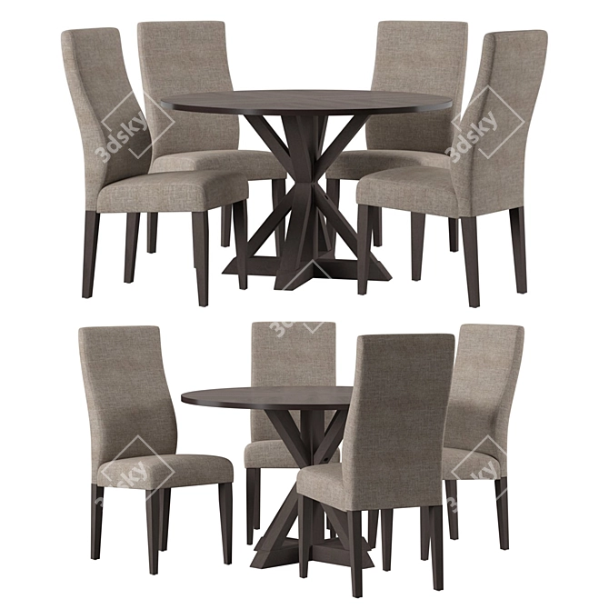 Elegant Arielle Dining Set 3D model image 1